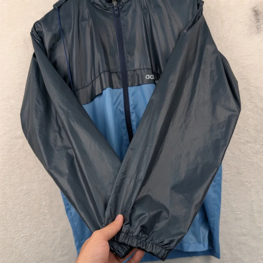 VTG Adidas Jacket Men's Medium Blue Lightweight Retro High Neck Sportswear 80s
